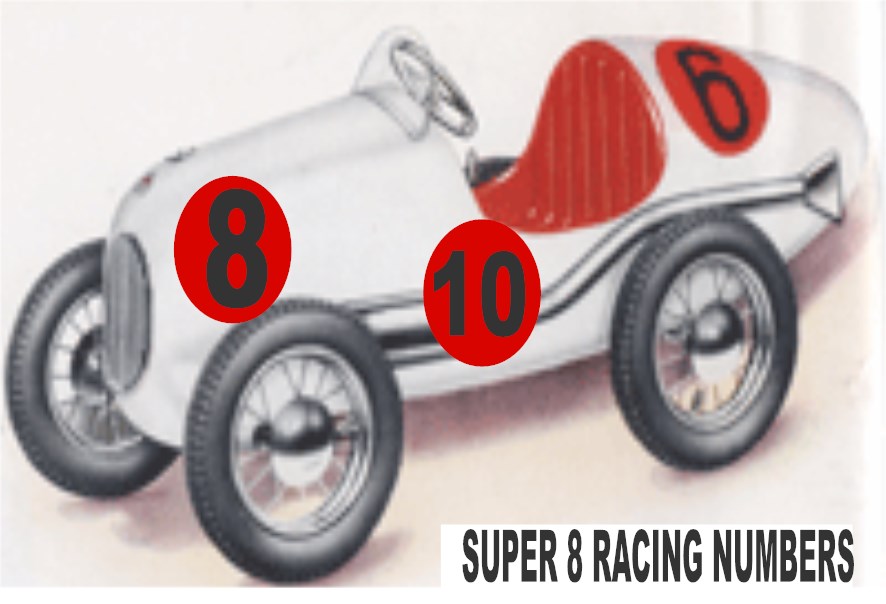 Tri-ang Super 8 Racing Numbers